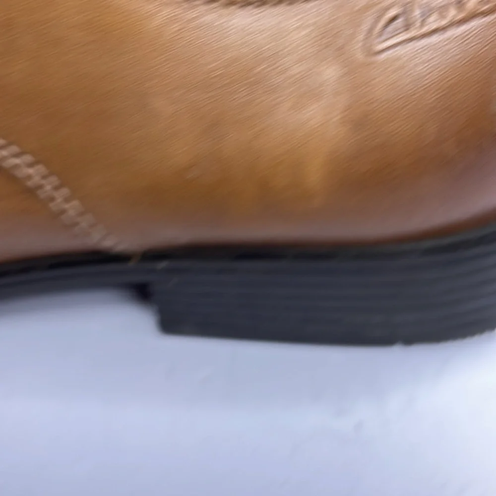 CLARK’S Collection Men’s TILDEN TIP Oxford Leather Shoes Dark Tan Lace Up 10M